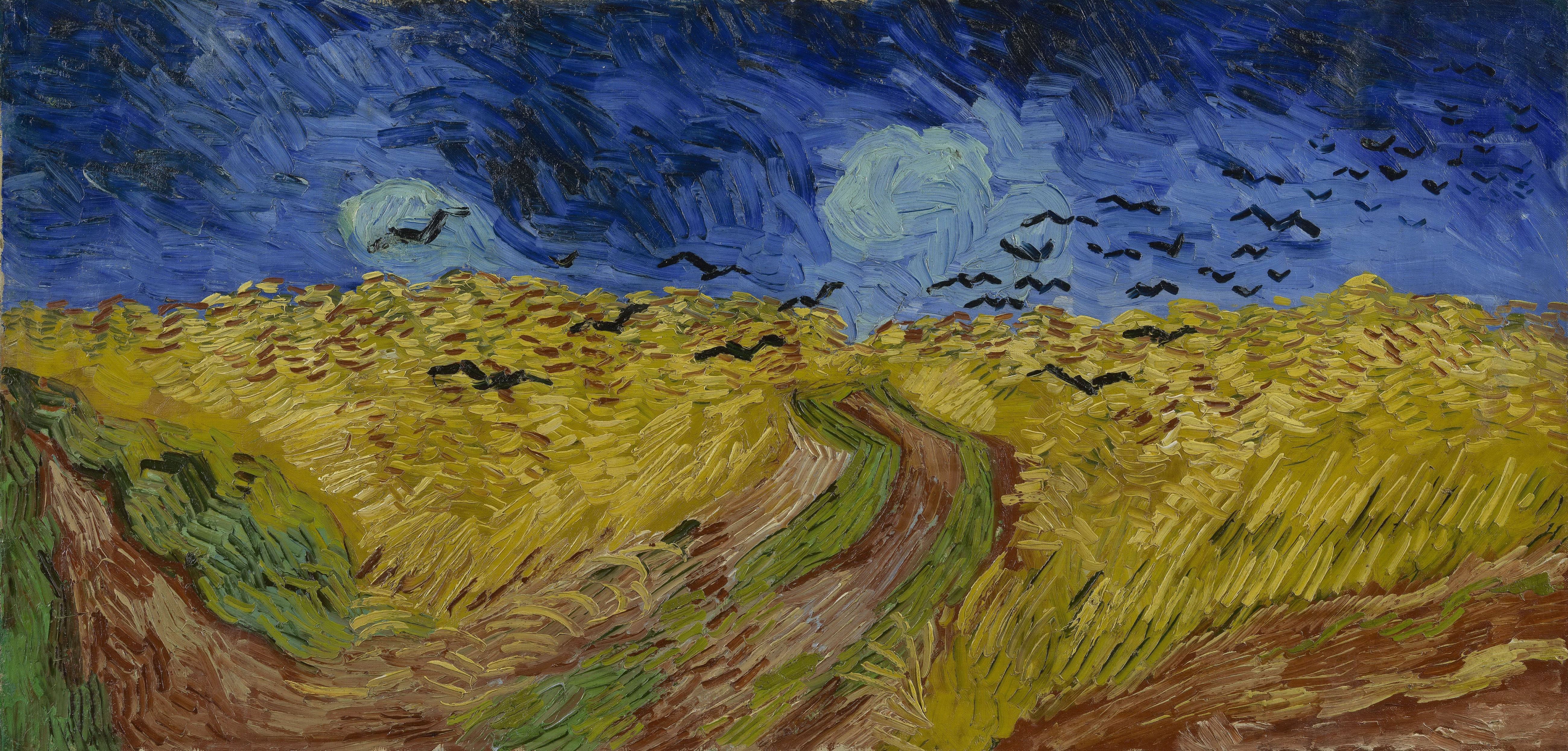 Wheat Field Under Threatening Skies Oil Painting