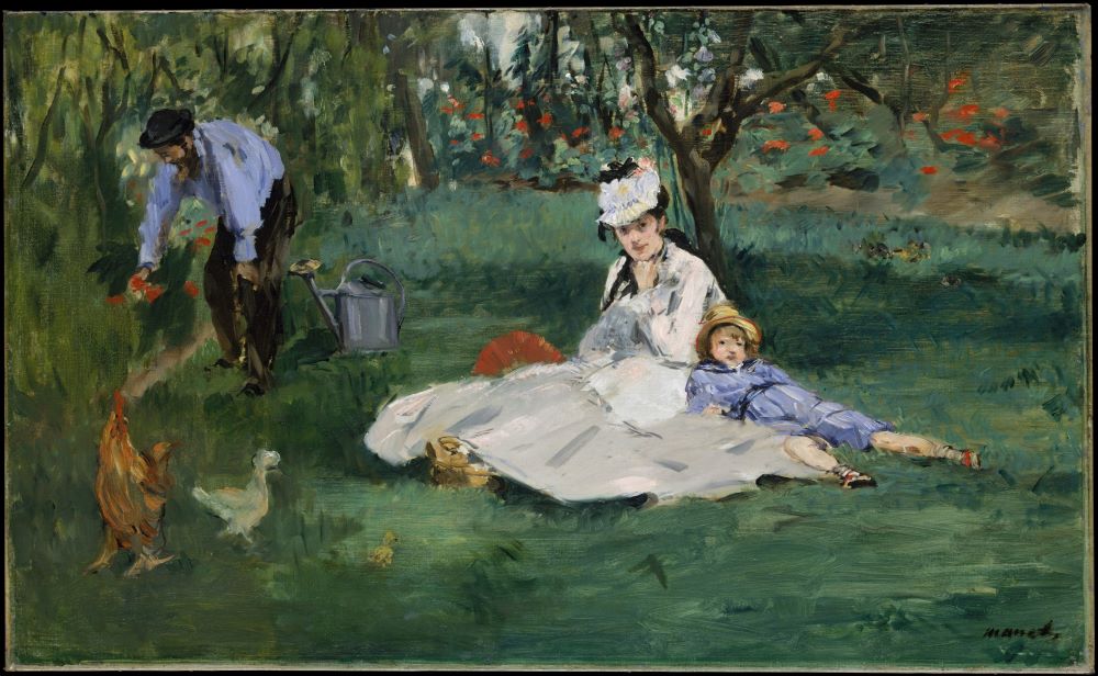 The Monet family in the garden