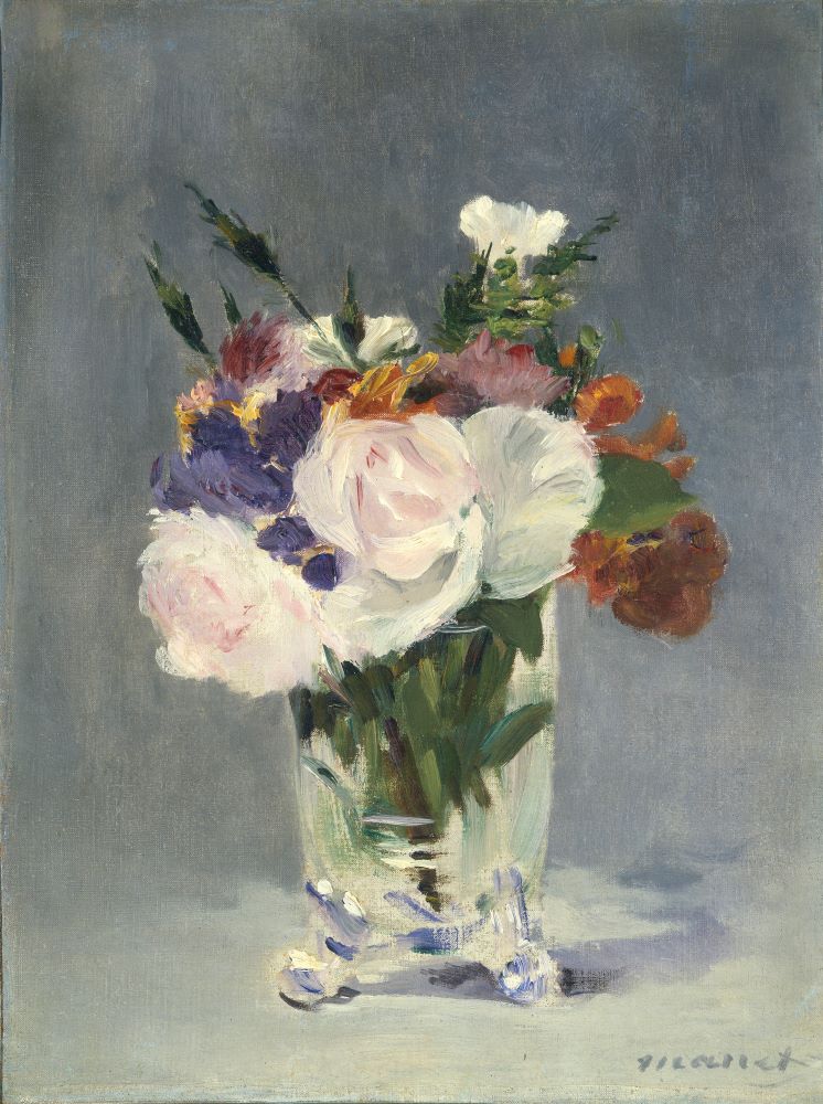 Flowers in a crystal vase