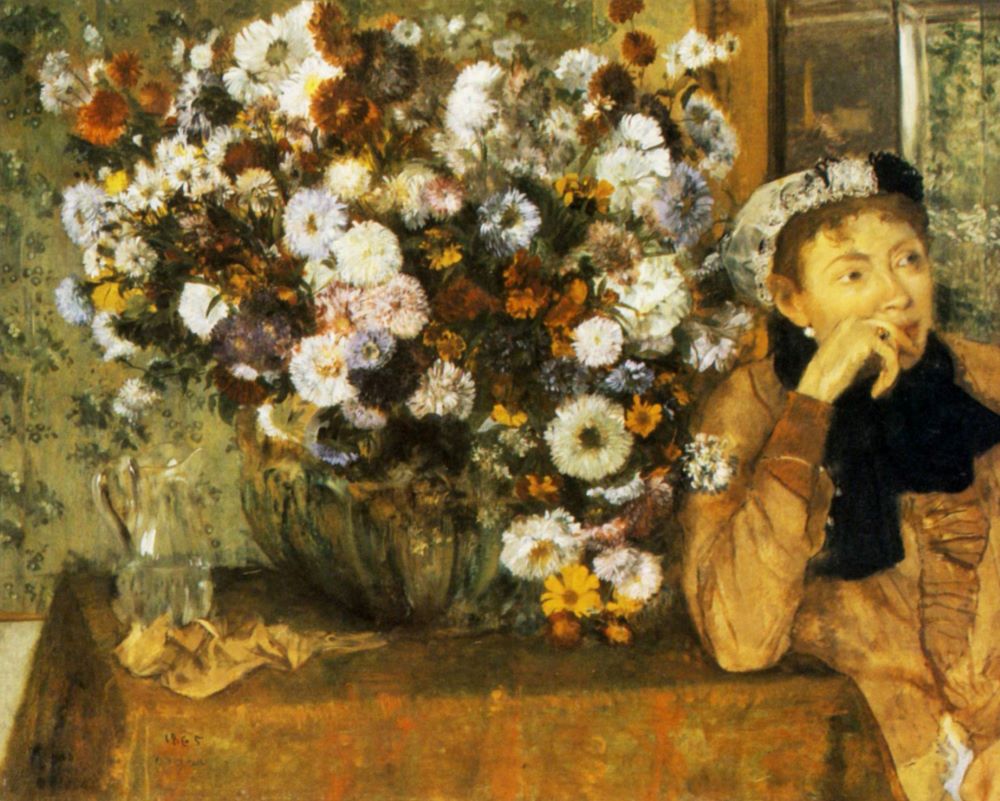 Woman and flowers