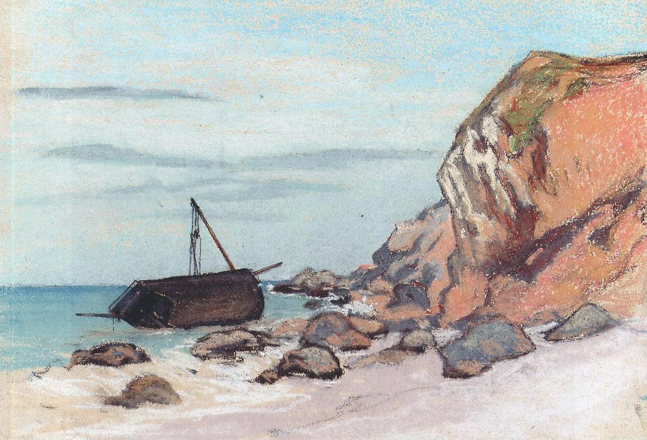 Saint-Adresse, Beached Sailboat, 1865 