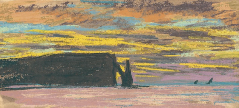 Etretat, Aiguille and Porte dAval, Sunset, 1883