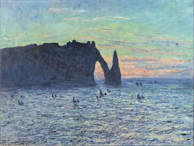 Etretat, Sailing Boats under the Sunset, 1882