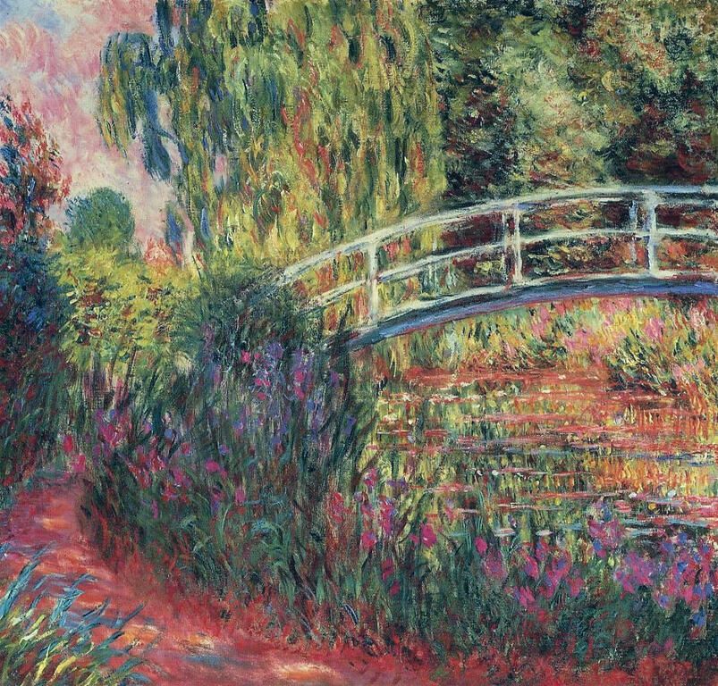 The Japanese Bridge (The Water-Lily Pond, Water Irises), 1900