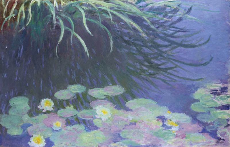 Water Lilies with Reflection of Grass, 1914-17