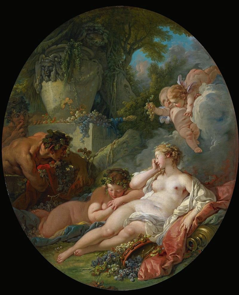 Sleeping Bacchantes Surprised By Satyrs (1760)