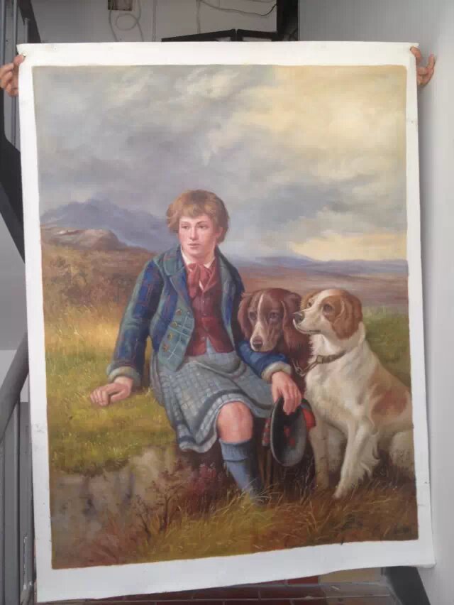 Scottish Themed Wall Art - Lad & Dogs for Timeless Charm