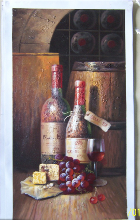 Bottles & Grapes Art