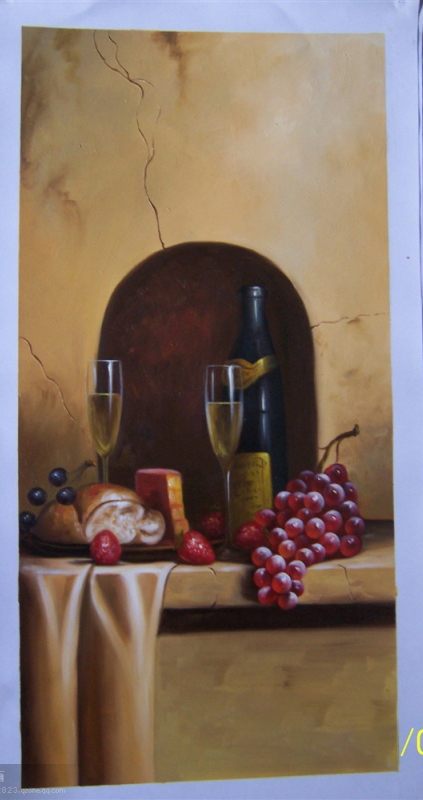 Realistic Wine foods Still Life Painting - Bottles, Glasses & Delights