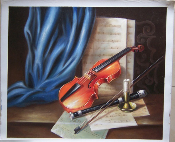  Violin & Sheet Music Art