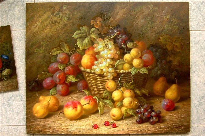  Realistic Fruit Basket Still Life Painting - A Bounty of Fruits Art