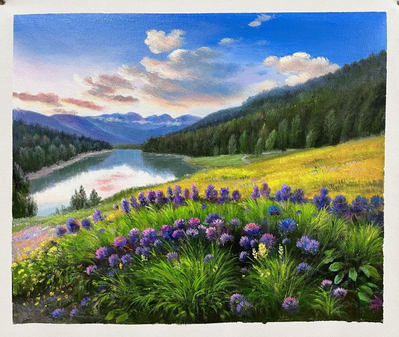 Sunset Over Wildflower Valley