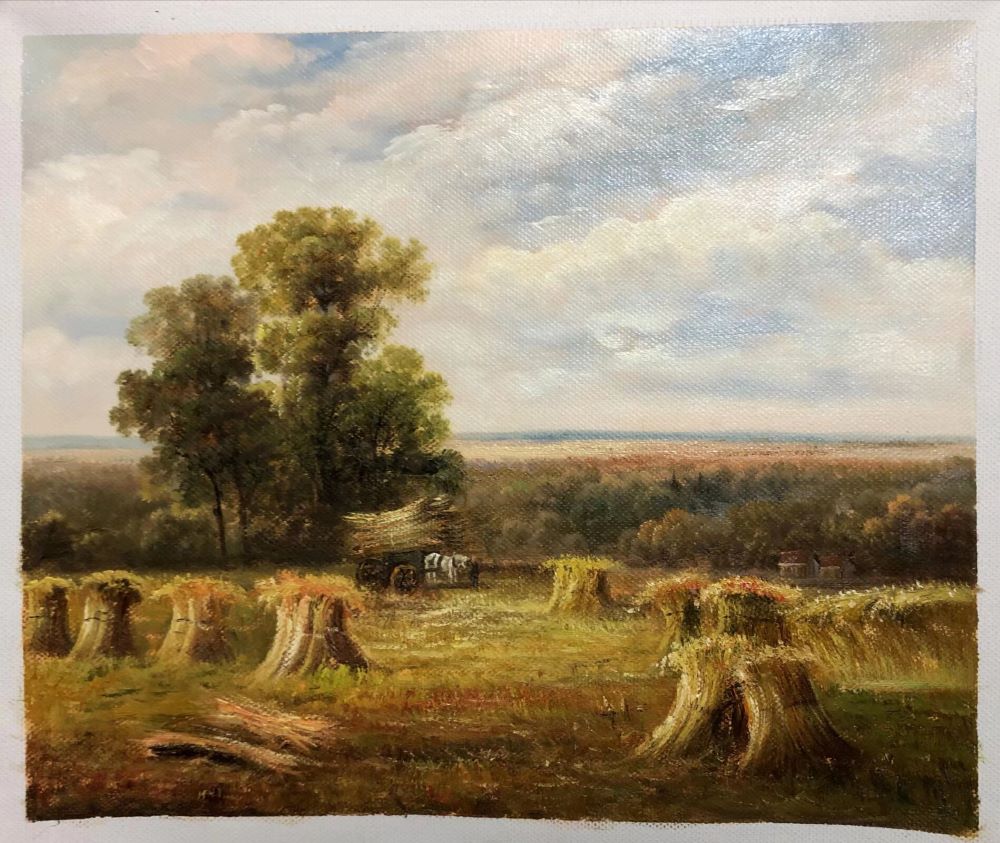 Rustic Hayfield Scene