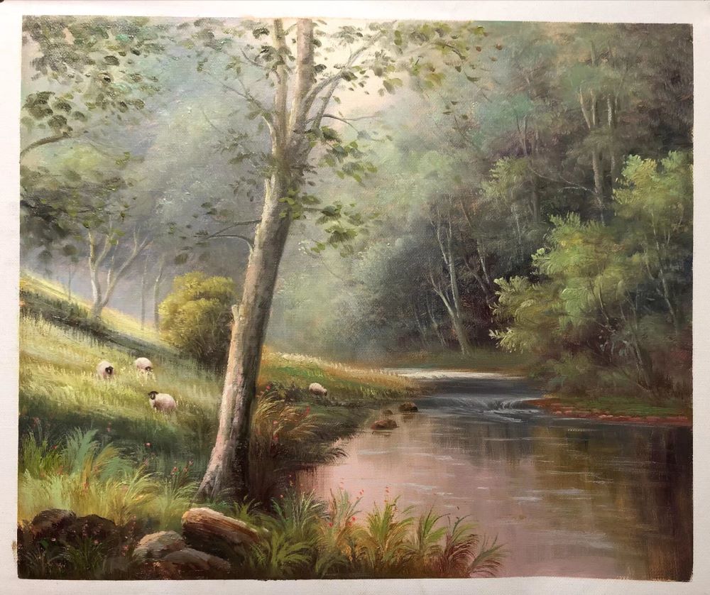 Riverside Pastoral Scene