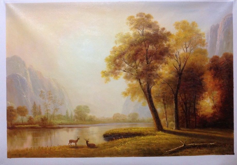 Classical Riverside with Deer