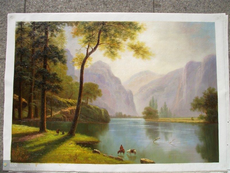 Riders by the Mountain Lake