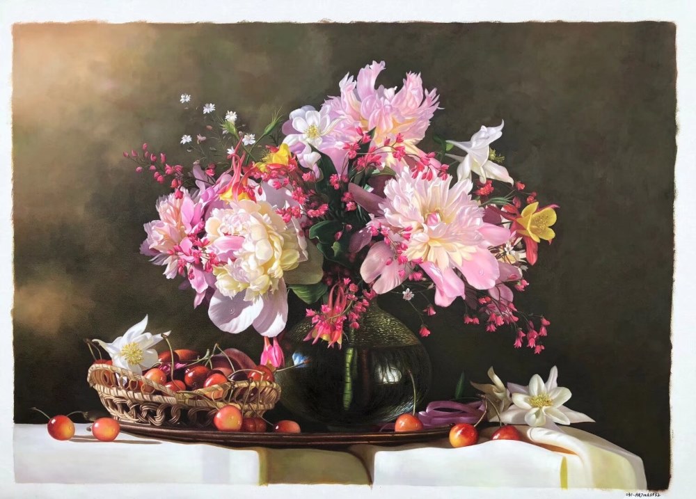 Peonies and Cherries