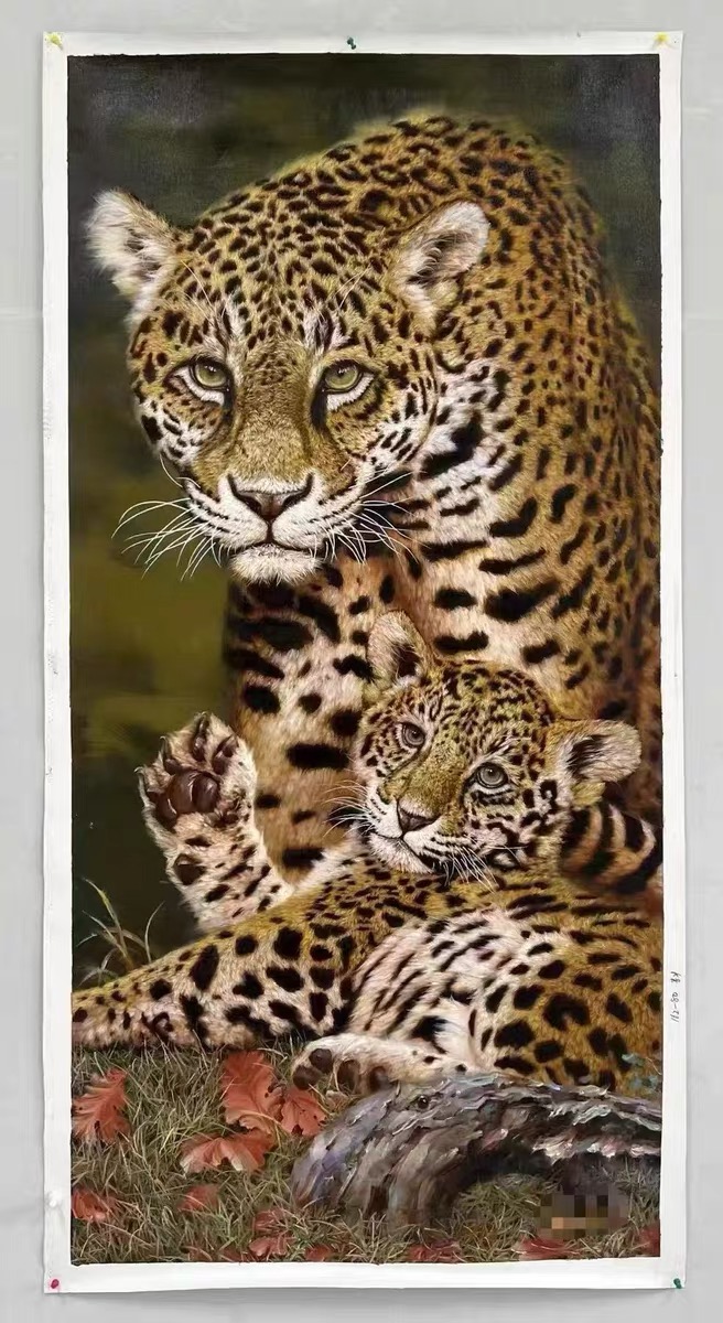 2 Lepoard Portrait oil painting